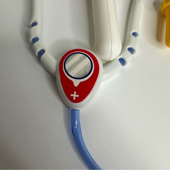 Vintage Fisher Price Blue Doctor Case Medical Kit w Accessories Kids Pretend Toy - Picture 11 of 13